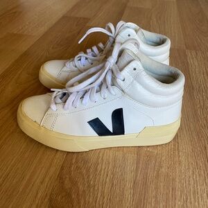 Veja White and Black High-Top Sneakers